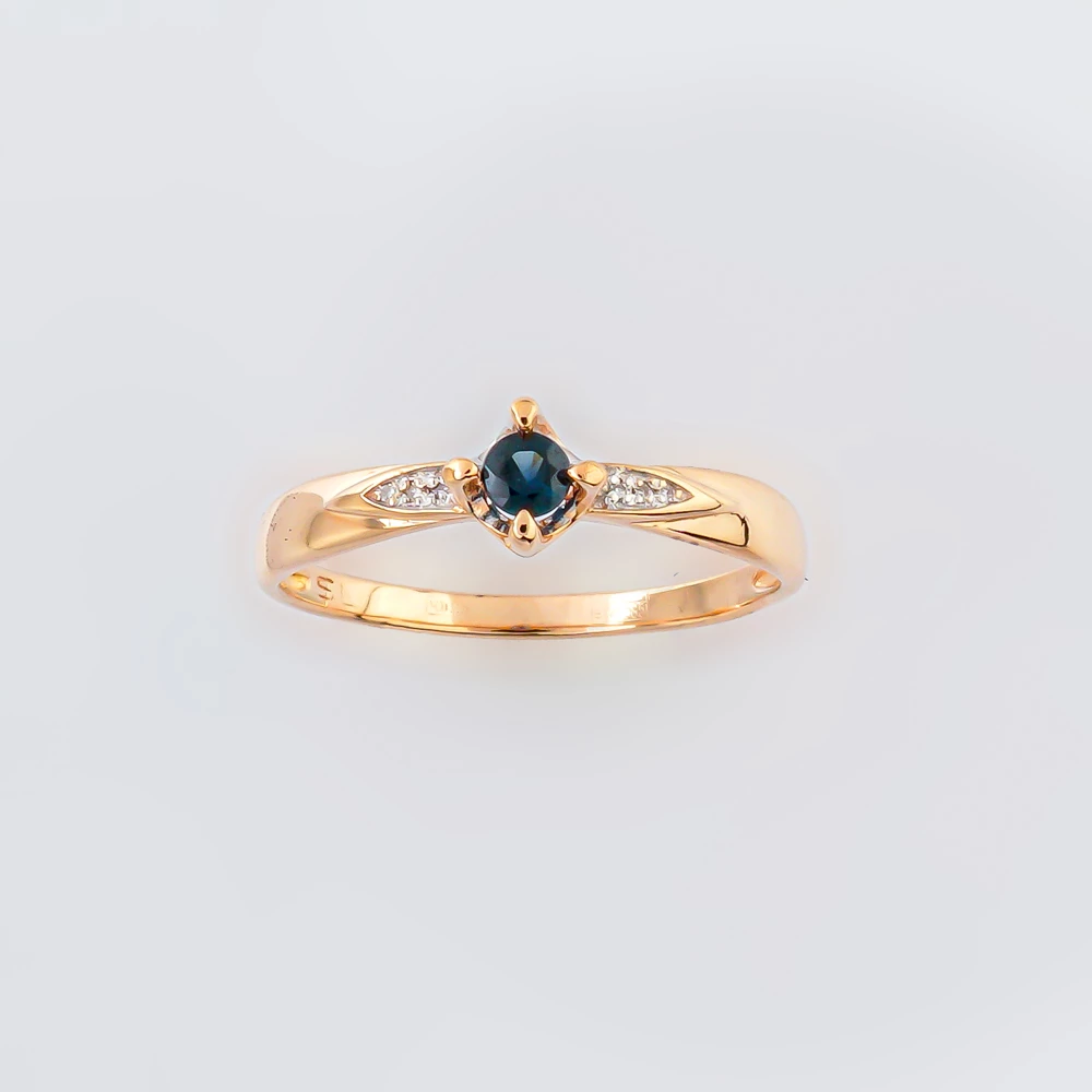 Кольцо с сапфиром из красного золота 585 пробы