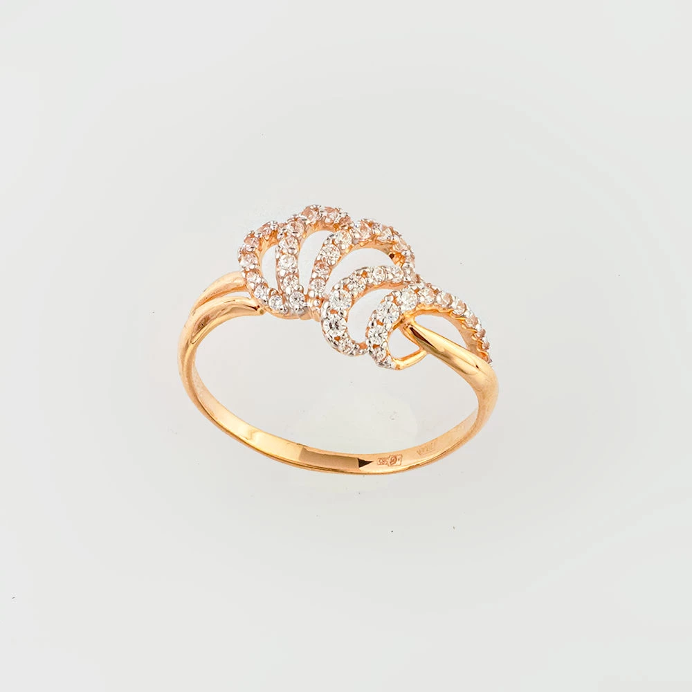 Кольцо с фианитом из красного золота 585 пробы Кольцо с фианитом из красного золота 585 пробы