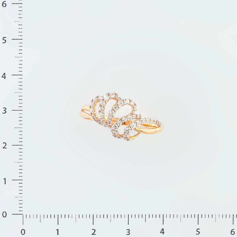 Кольцо с фианитом из красного золота 585 пробы Кольцо с фианитом из красного золота 585 пробы