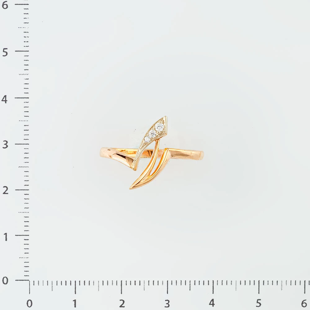 Кольцо с фианитом из красного золота 585 пробы Кольцо с фианитом из красного золота 585 пробы