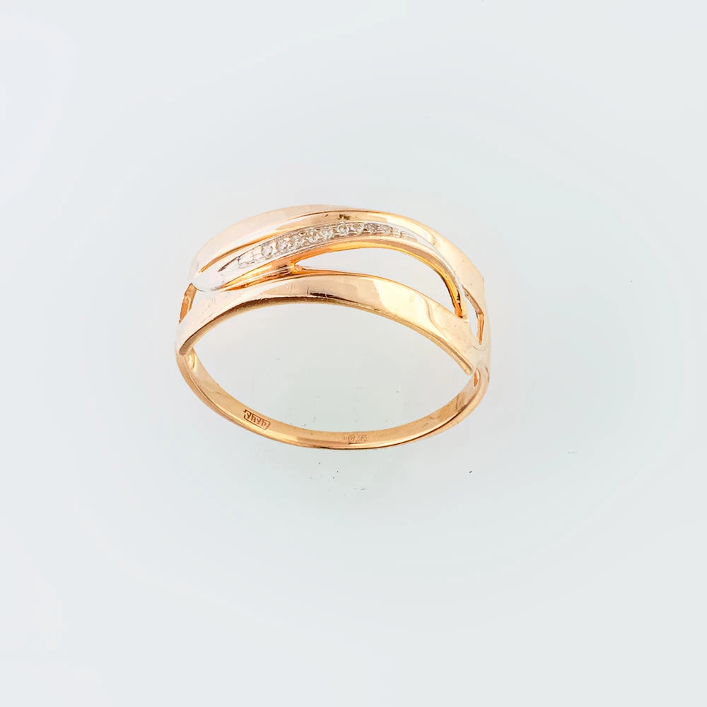 Кольцо с бриллиантом из красного золота 585 пробы