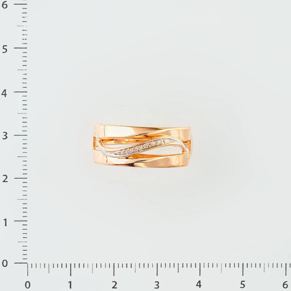 Кольцо с бриллиантом из красного золота 585 пробы