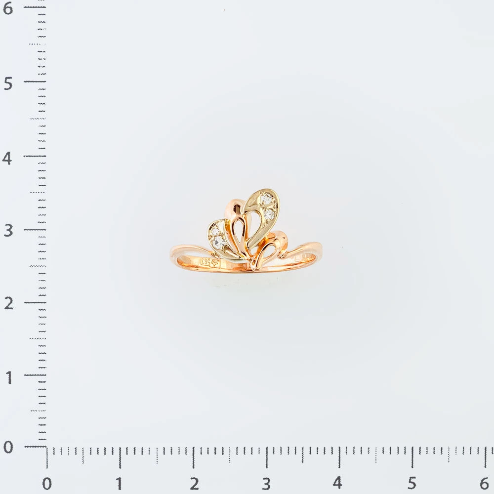 Кольцо с бриллиантом из красного золота 583 пробы