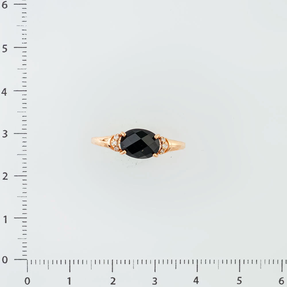 Кольцо с ониксом из красного золота 585 пробы