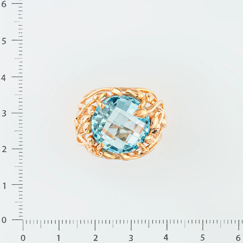 Кольцо с топазом из красного золота 585 пробы 2