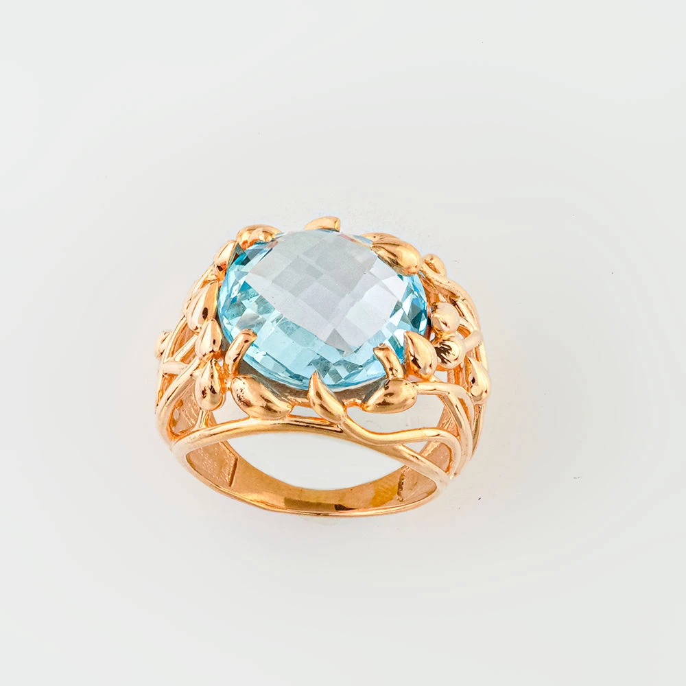 Кольцо с топазом из красного золота 585 пробы 1