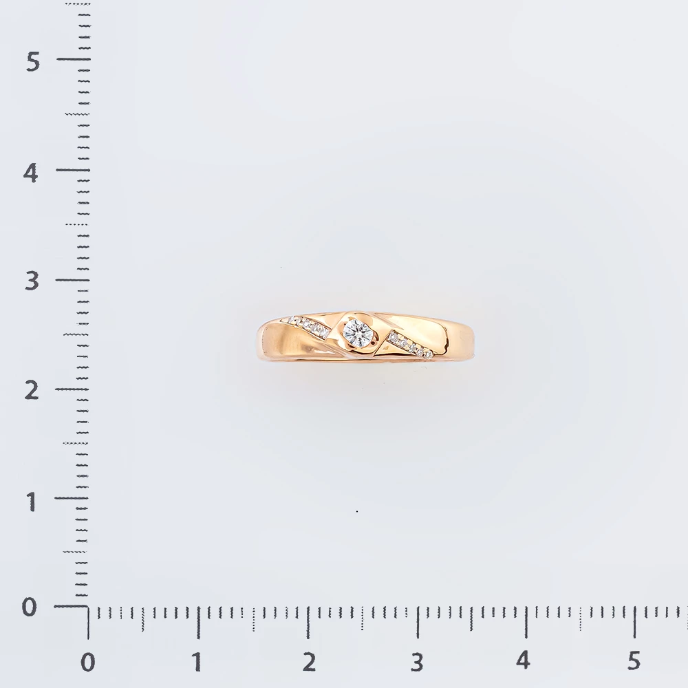 Кольцо с бриллиантом из красного золота 585 пробы