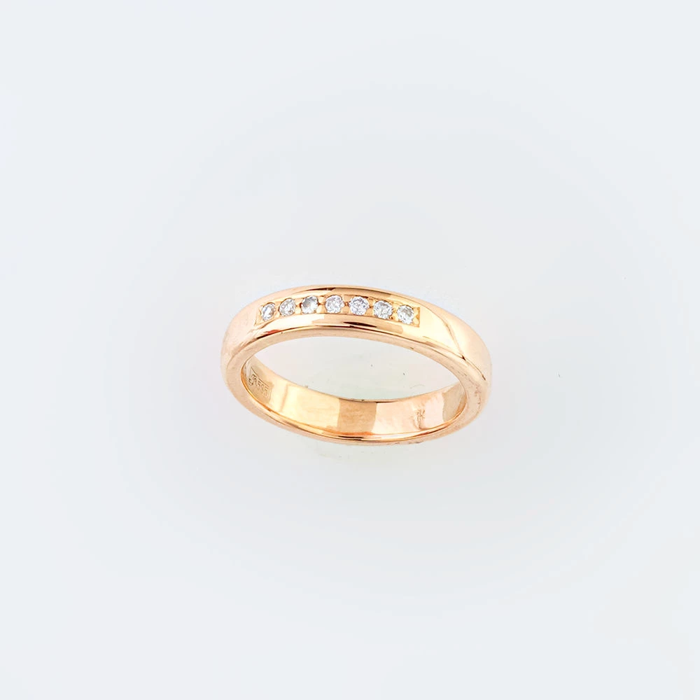 Кольцо с бриллиантом из красного золота 585 пробы