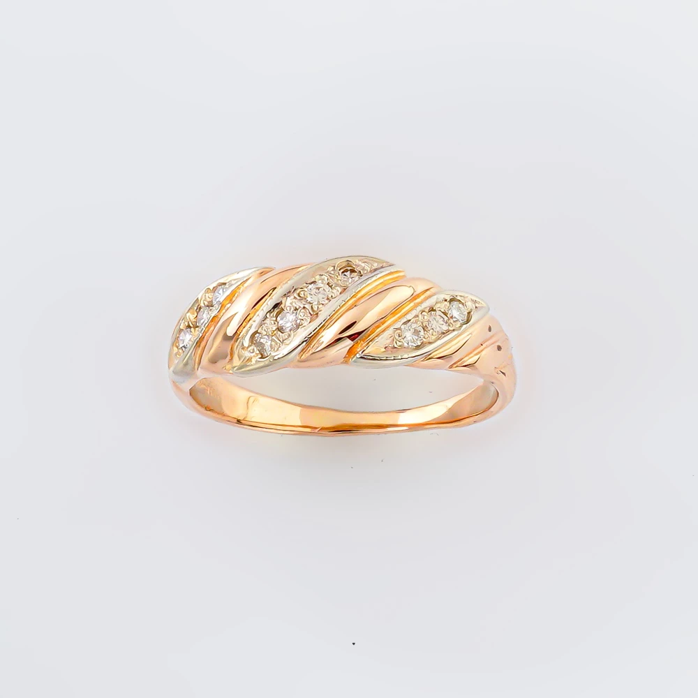 Кольцо с бриллиантом из красного золота 585 пробы