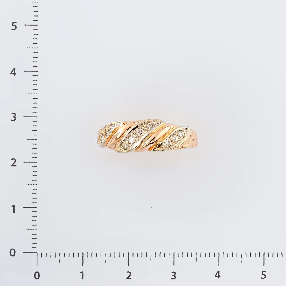 Кольцо с бриллиантом из красного золота 585 пробы