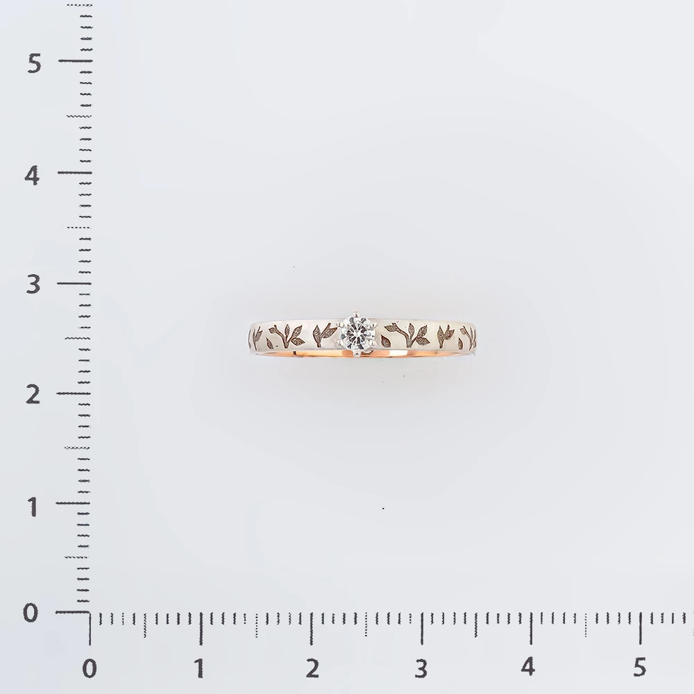 Кольцо с бриллиантом из красного золота 585 пробы