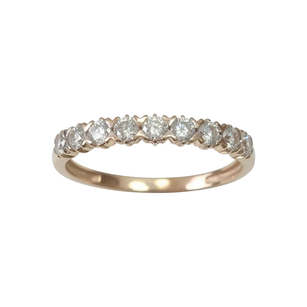 Кольцо с фианитом из красного золота 585 пробы