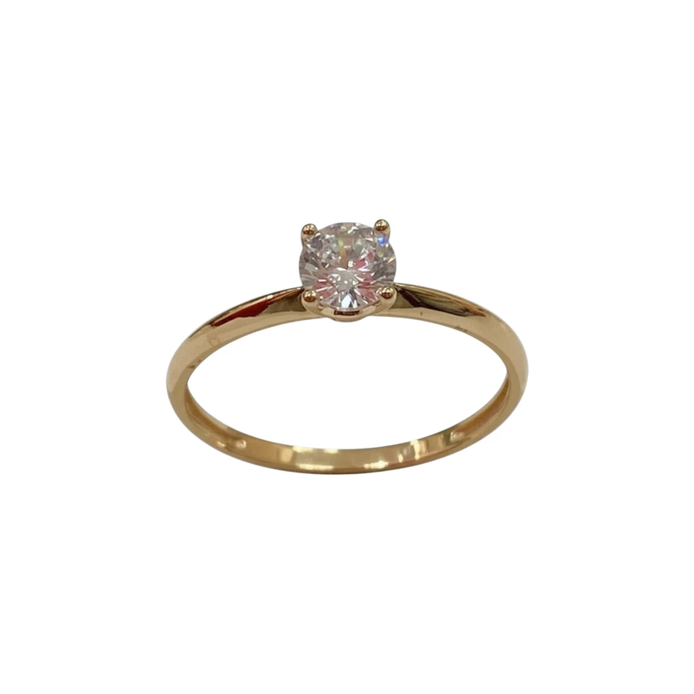 Кольцо с фианитом из красного золота 585 пробы Кольцо с фианитом из красного золота 585 пробы