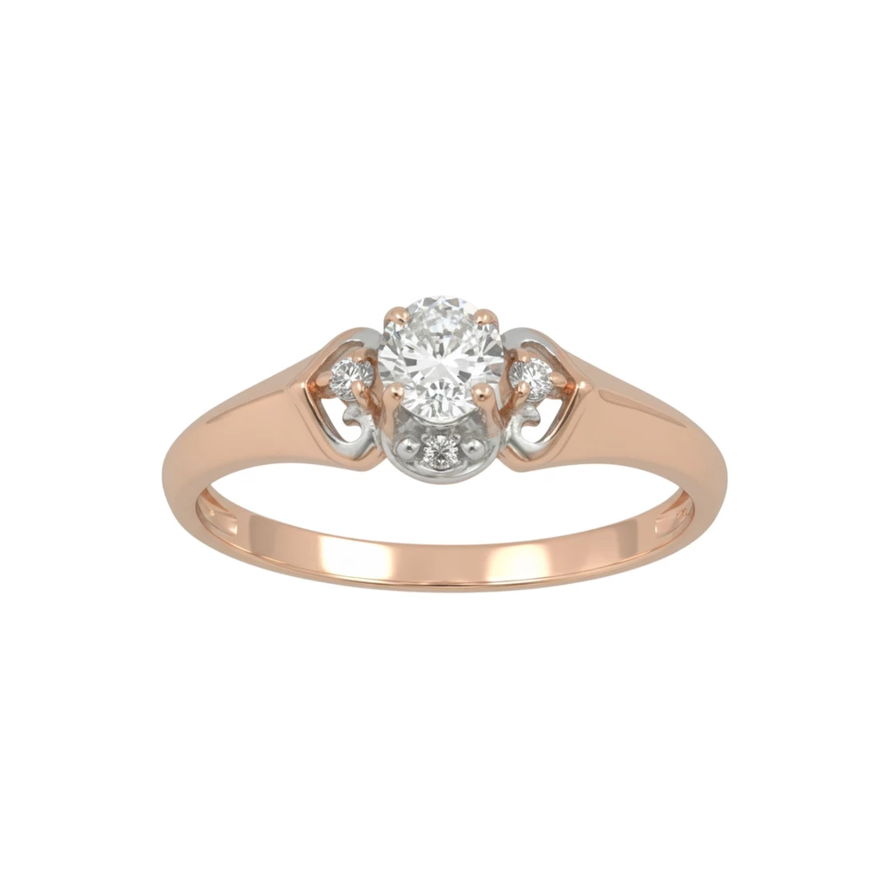 Кольцо с фианитом из красного золота 585 пробы Кольцо с фианитом из красного золота 585 пробы