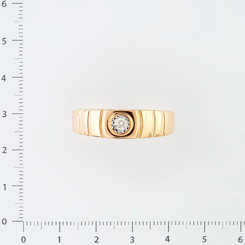 Кольцо с бриллиантом из красного золота 585 пробы