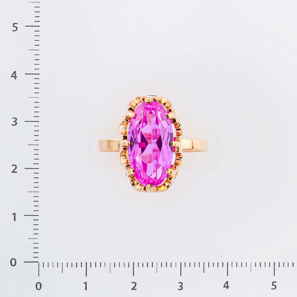 Кольцо с фианитом из красного золота 583 пробы 2