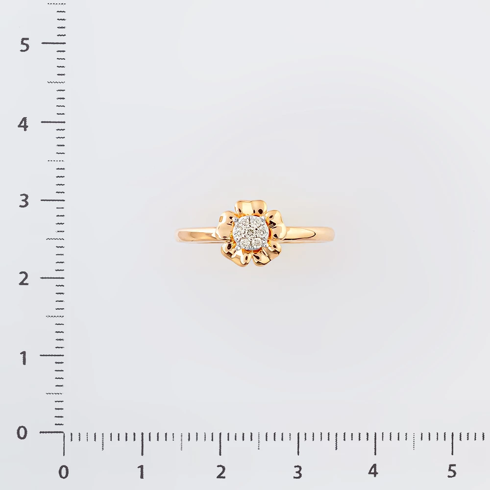 Кольцо с бриллиантом из красного золота 585 пробы Кольцо с бриллиантом из красного золота 585 пробы