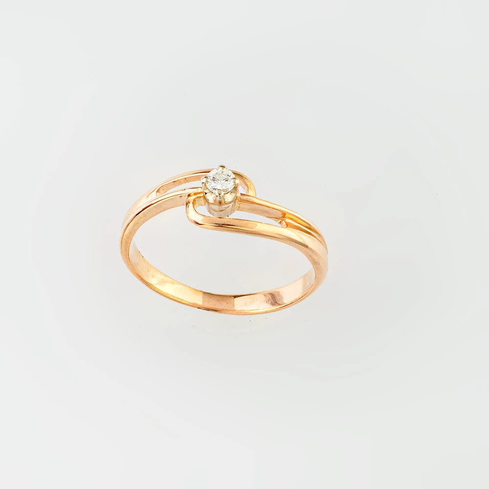 Кольцо с бриллиантом из красного золота 585 пробы Кольцо с бриллиантом из красного золота 585 пробы