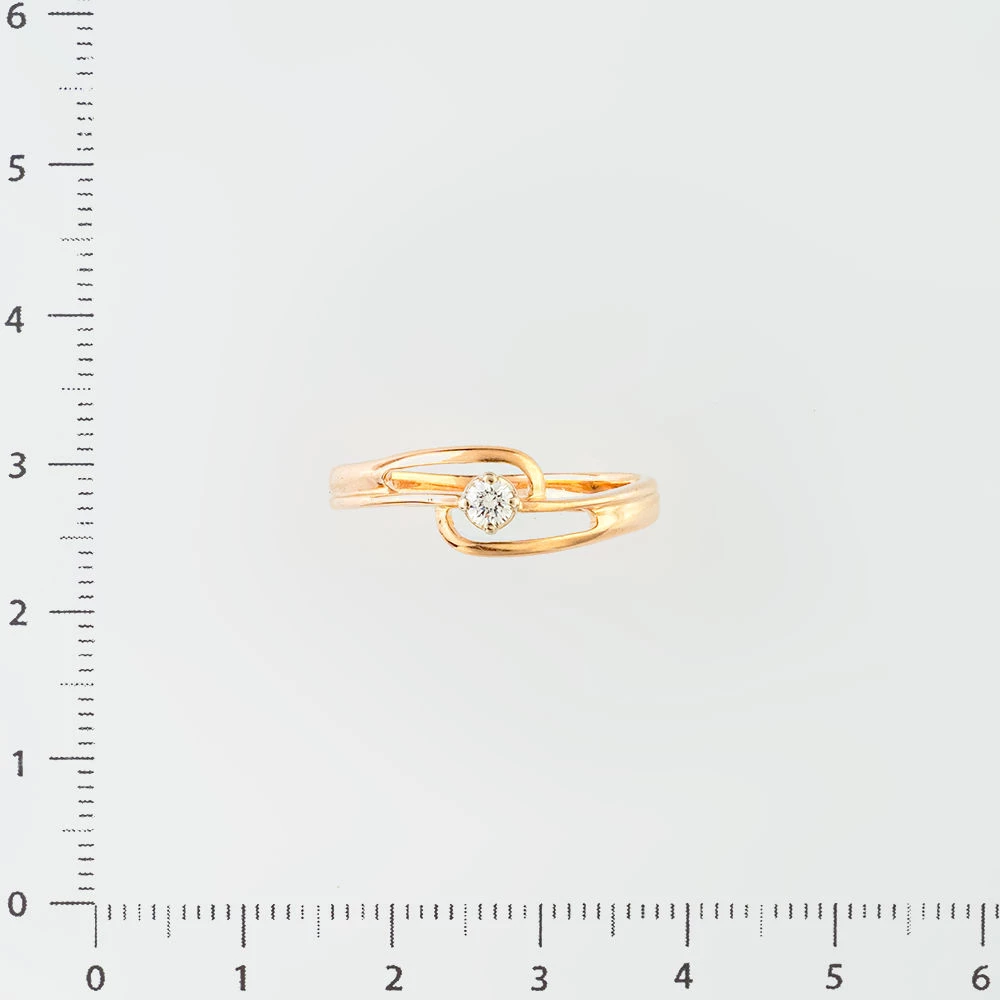 Кольцо с бриллиантом из красного золота 585 пробы Кольцо с бриллиантом из красного золота 585 пробы