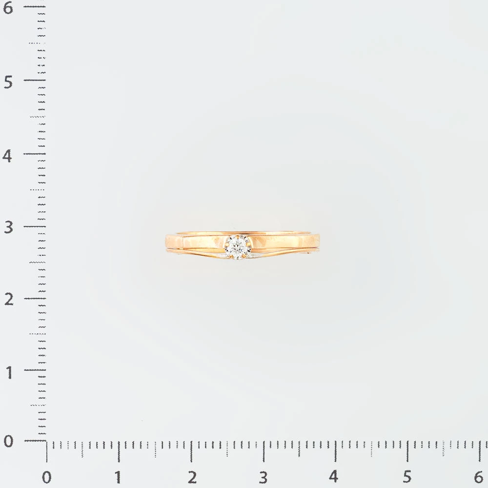 Кольцо с бриллиантом из красного золота 585 пробы