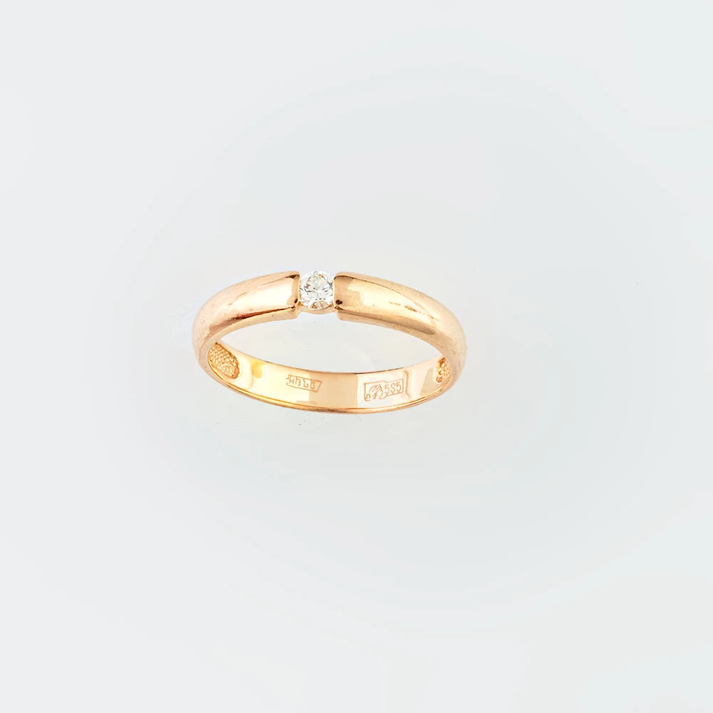 Кольцо с бриллиантом из красного золота 585 пробы Кольцо с бриллиантом из красного золота 585 пробы