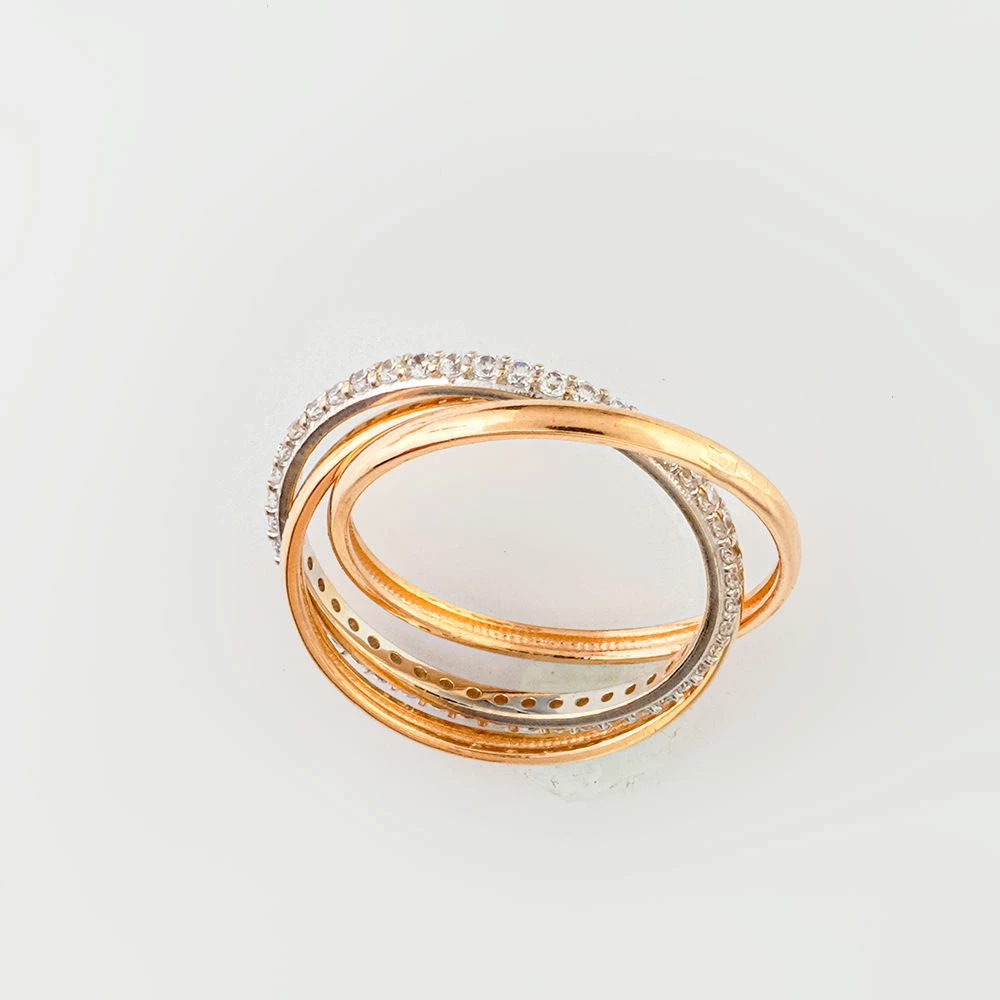 Кольцо с фианитом из красного золота 585 пробы Кольцо с фианитом из красного золота 585 пробы