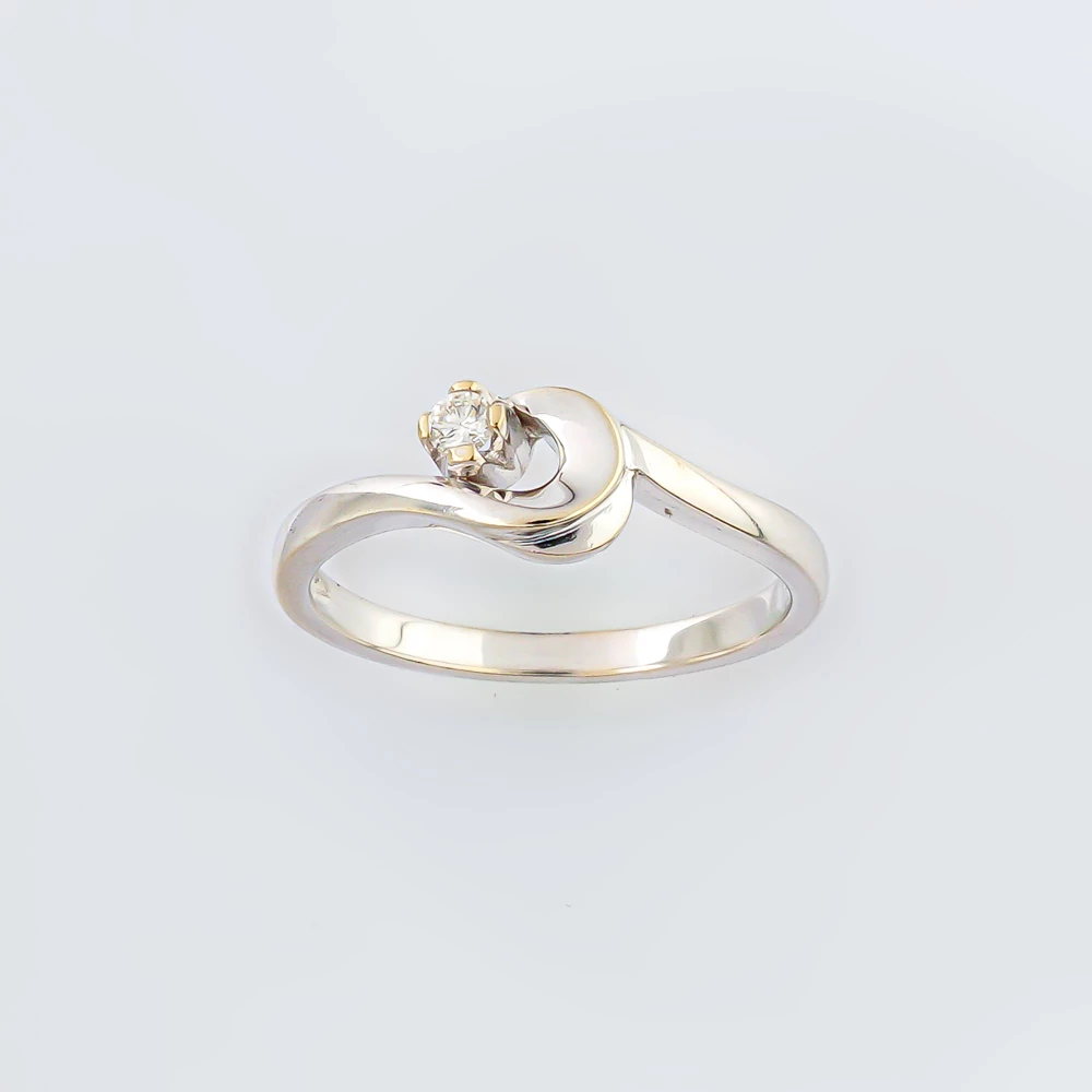 Кольцо с бриллиантом из белого золота 585 пробы