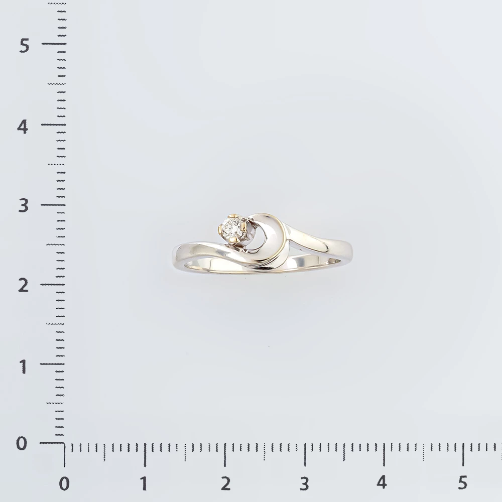 Кольцо с бриллиантом из белого золота 585 пробы