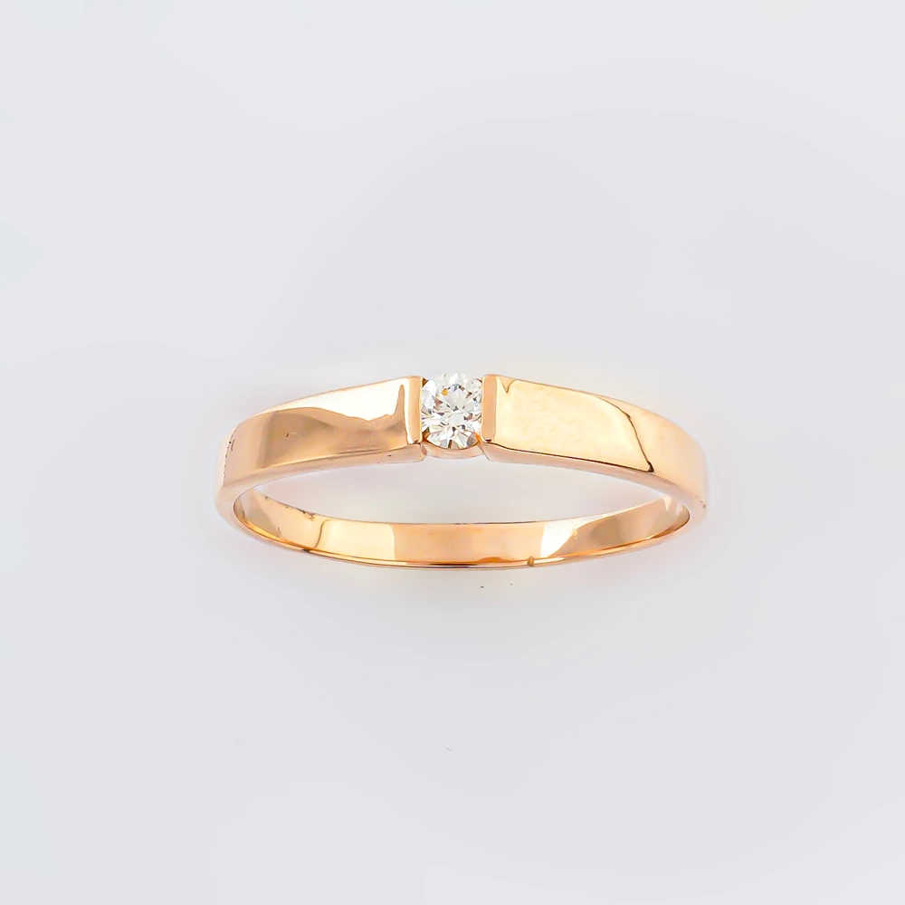 Кольцо с бриллиантом из красного золота 585 пробы