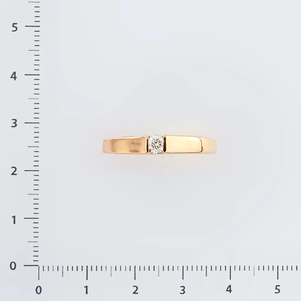 Кольцо с бриллиантом из красного золота 585 пробы