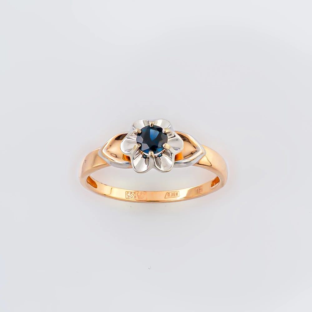 Кольцо с сапфиром из красного золота 585 пробы Кольцо с сапфиром из красного золота 585 пробы