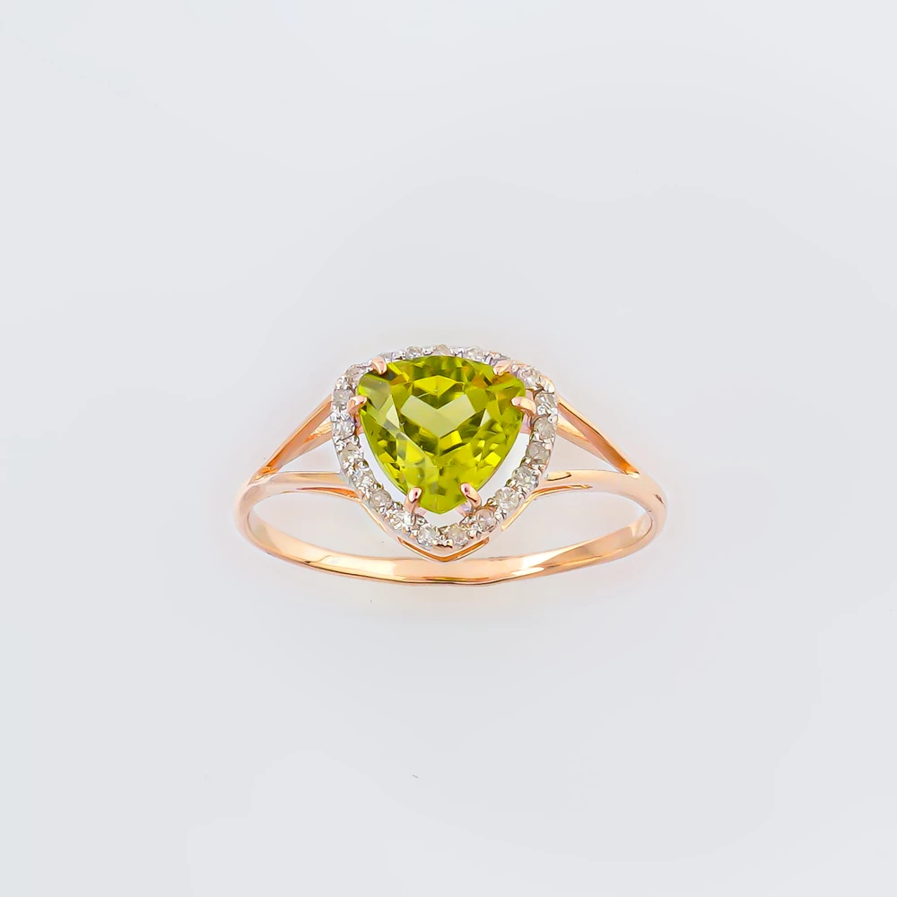 Кольцо с ситаллом из красного золота 585 пробы Кольцо с ситаллом из красного золота 585 пробы