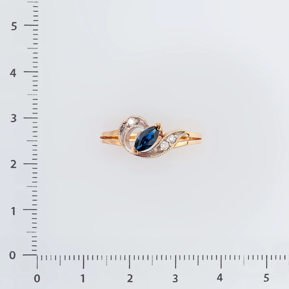 Кольцо с сапфиром из красного золота 585 пробы Кольцо с сапфиром из красного золота 585 пробы