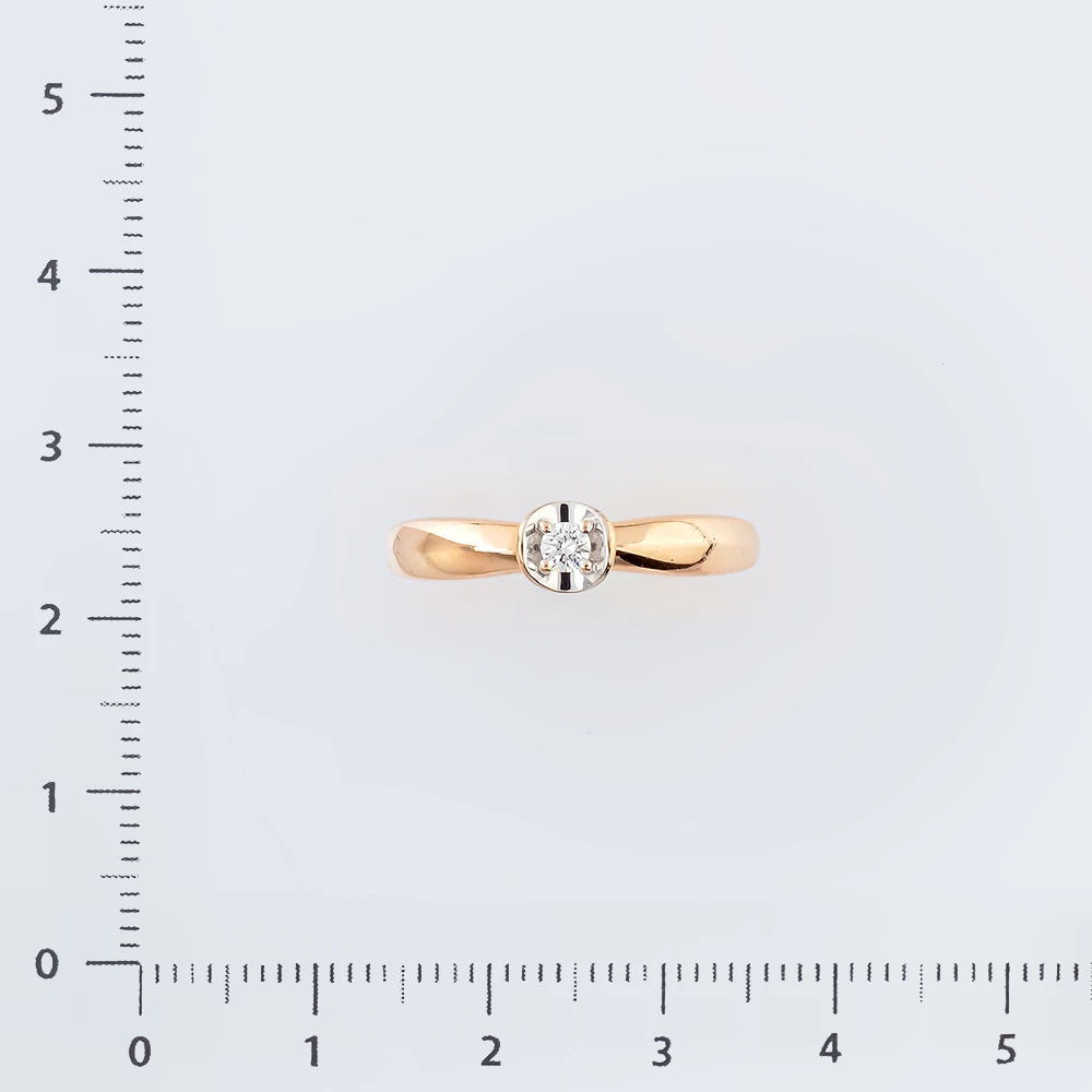 Кольцо с бриллиантом из красного золота 585 пробы