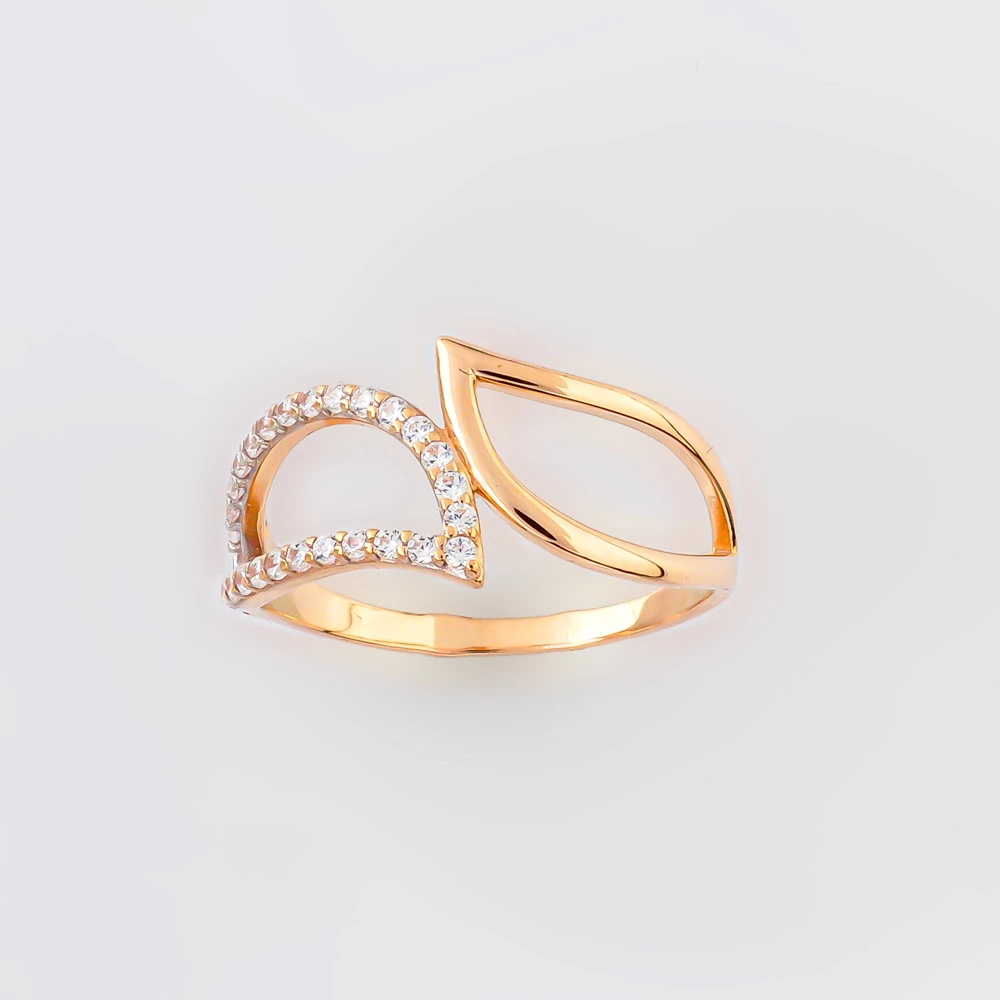 Кольцо с фианитом из красного золота 585 пробы Кольцо с фианитом из красного золота 585 пробы