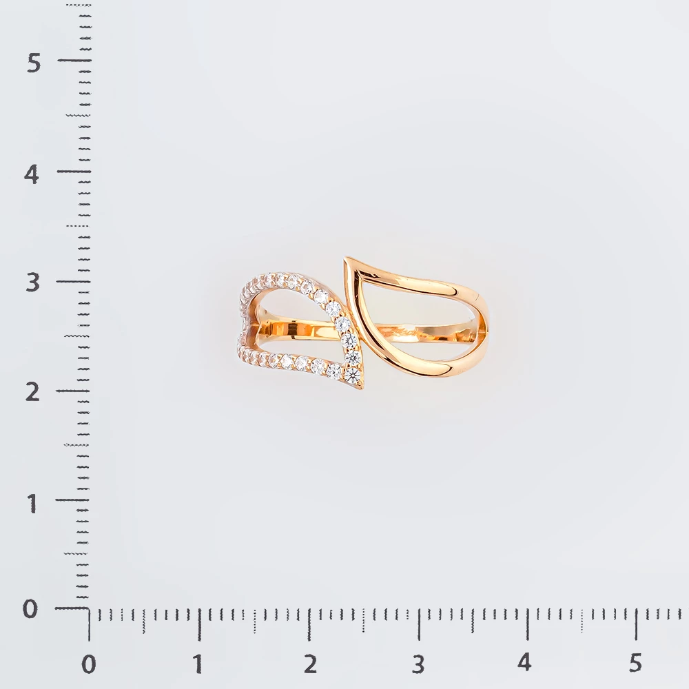 Кольцо с фианитом из красного золота 585 пробы Кольцо с фианитом из красного золота 585 пробы