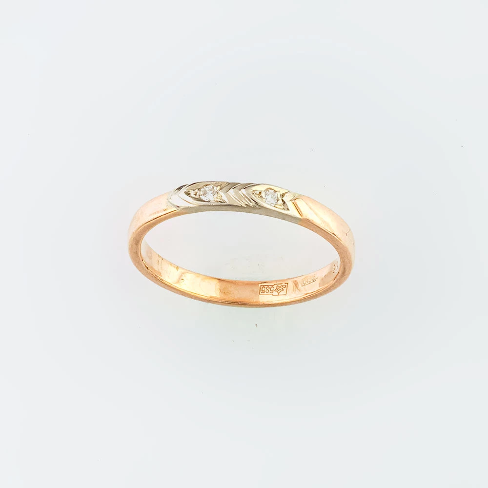 Кольцо с бриллиантом из красного золота 585 пробы