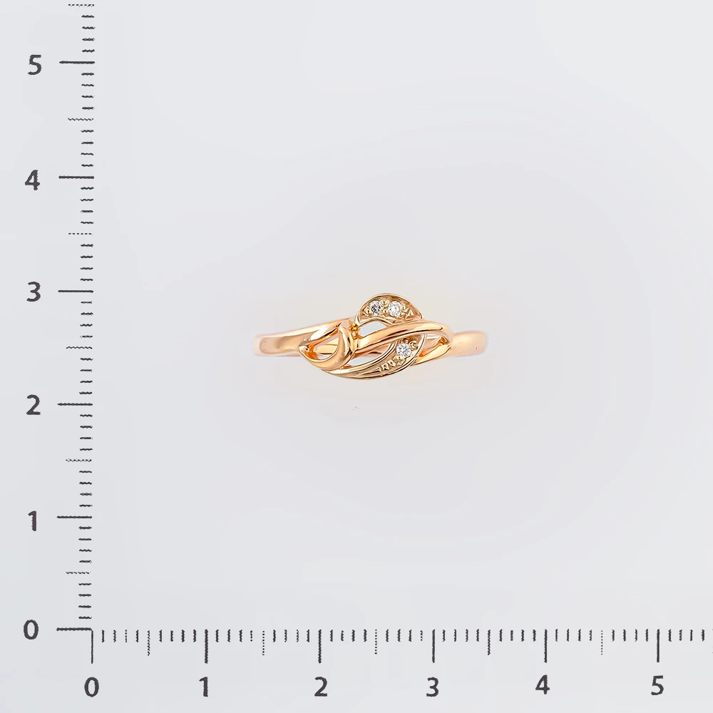 Кольцо с бриллиантом из красного золота 585 пробы