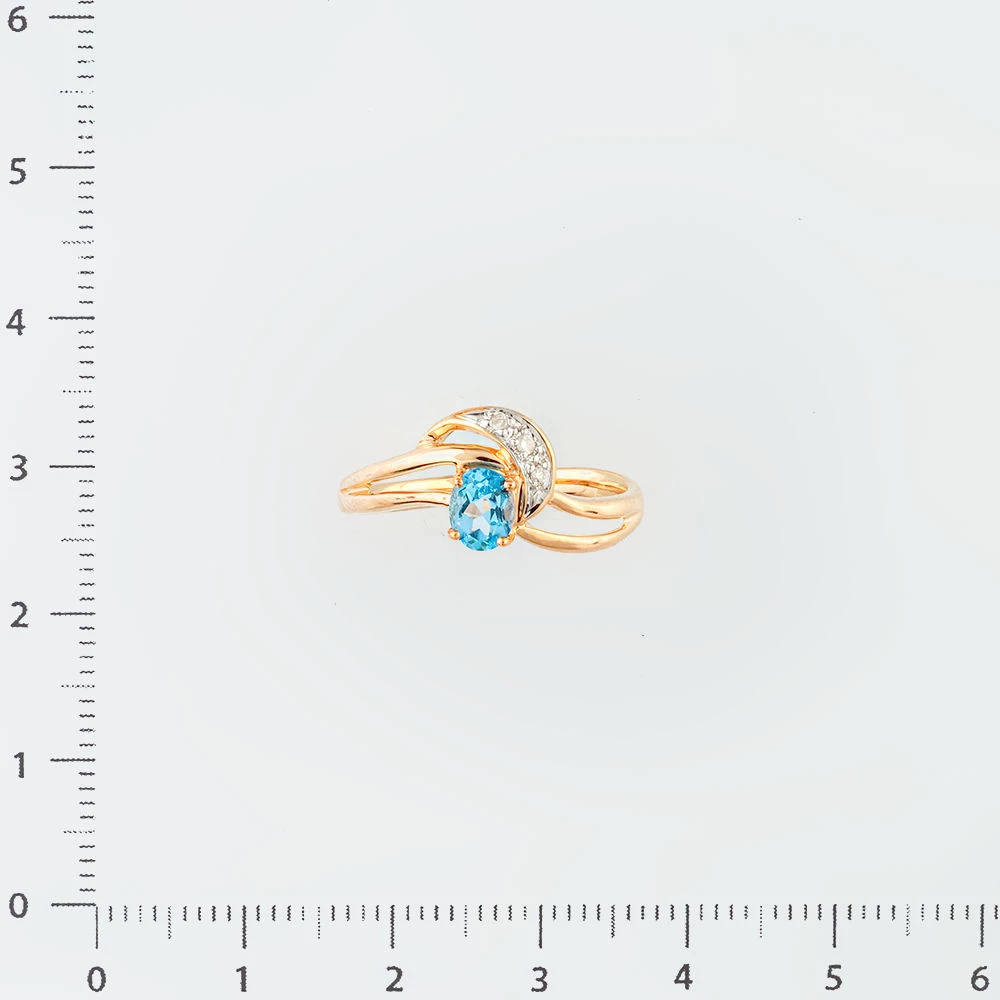 Кольцо с топазом из красного золота 585 пробы Кольцо с топазом из красного золота 585 пробы