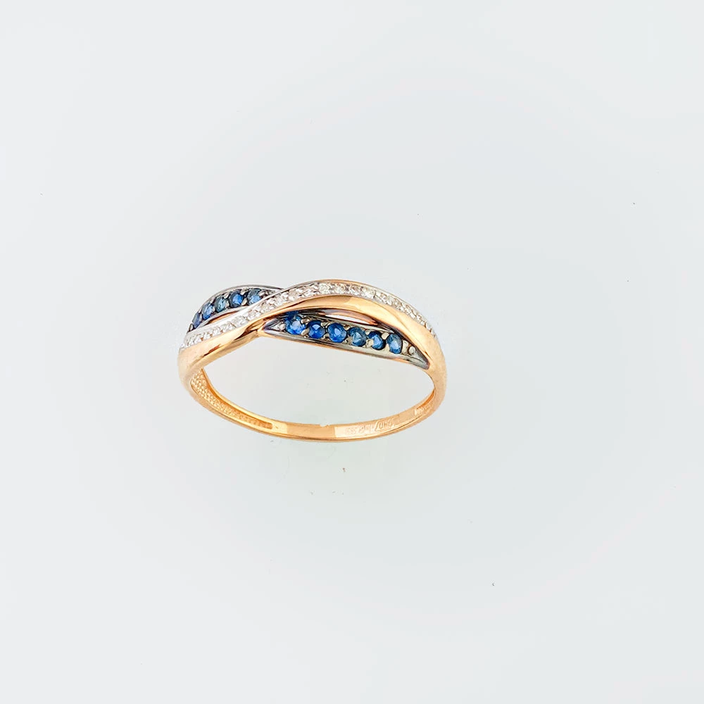 Кольцо с сапфиром из красного золота 585 пробы Кольцо с сапфиром из красного золота 585 пробы