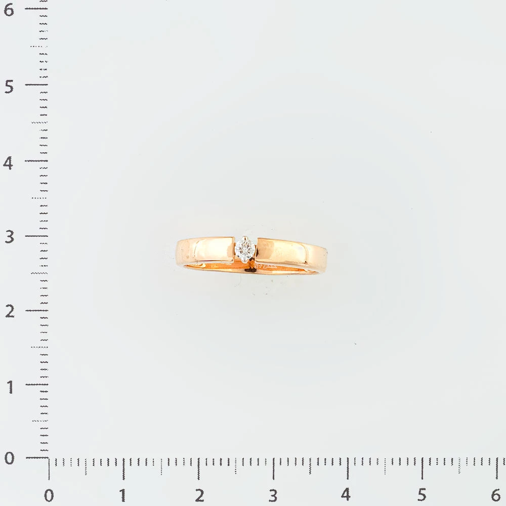 Кольцо с бриллиантом из красного золота 585 пробы