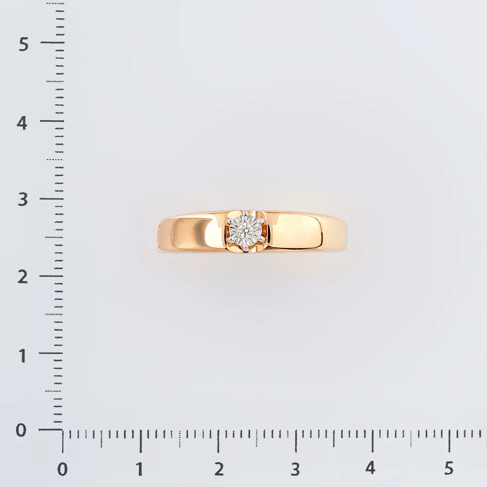 Кольцо с бриллиантом из красного золота 585 пробы