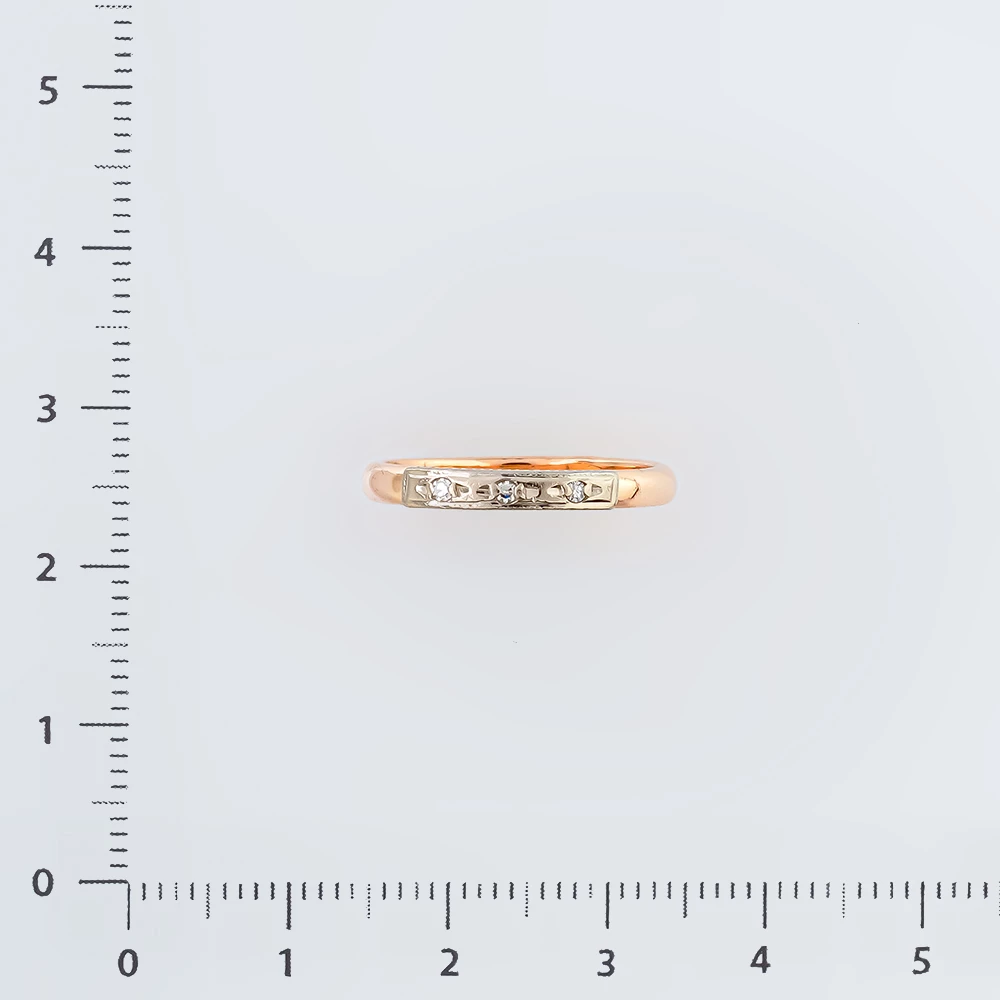 Кольцо с бриллиантом из красного золота 585 пробы