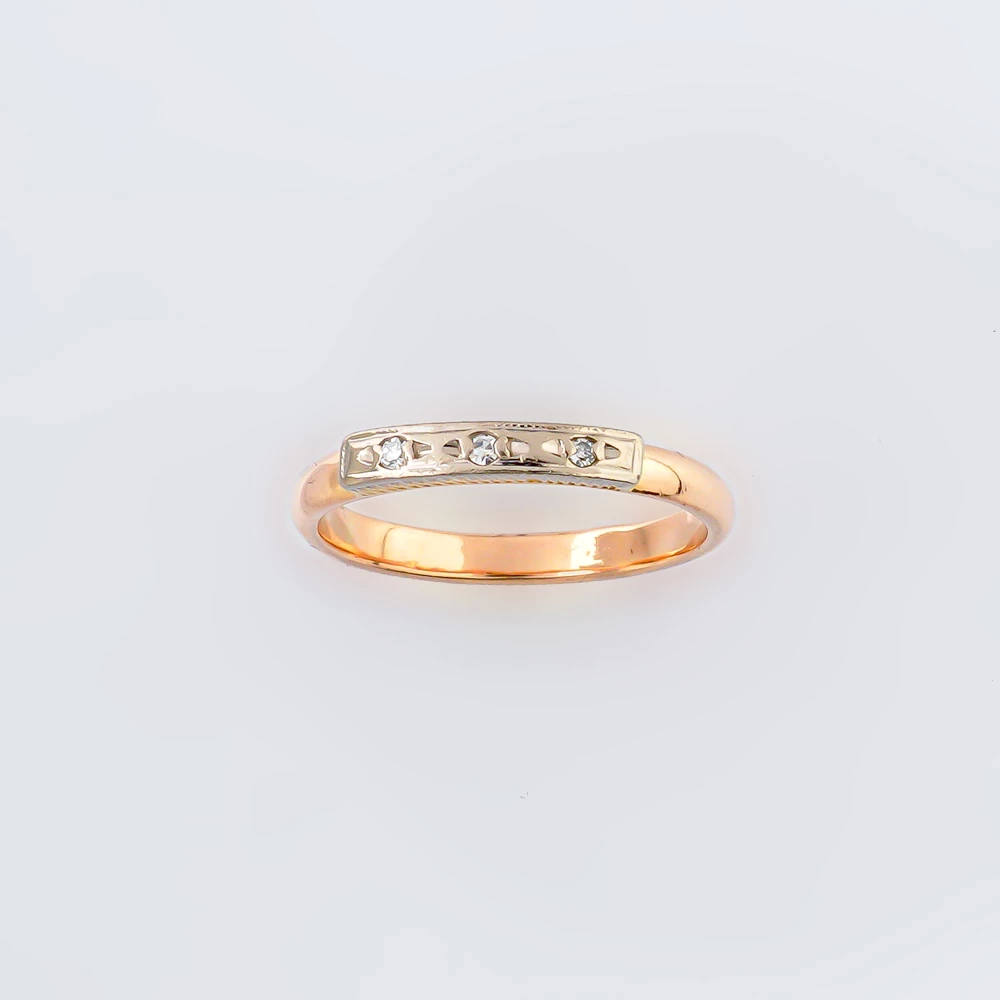 Кольцо с бриллиантом из красного золота 585 пробы