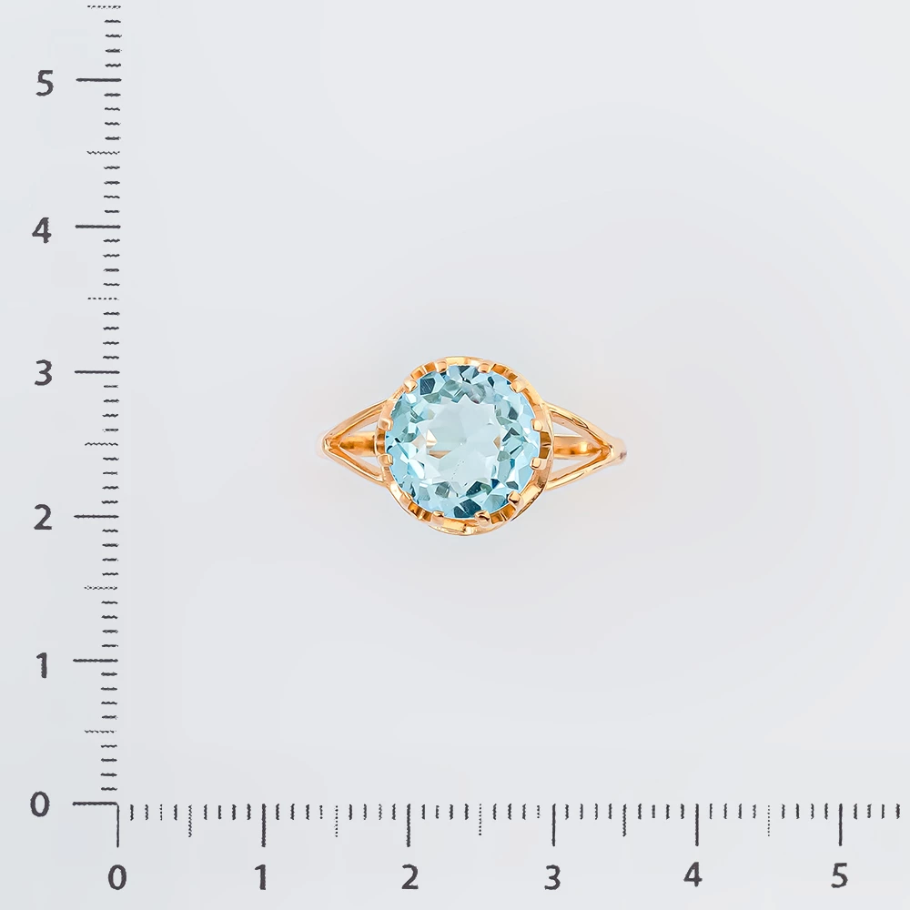 Кольцо с топазом из красного золота 585 пробы Кольцо с топазом из красного золота 585 пробы