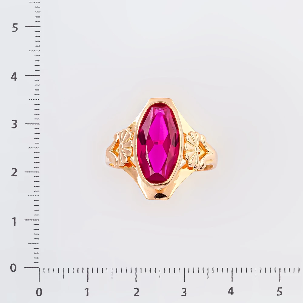 Кольцо с фианитом из красного золота 583 пробы Кольцо с фианитом из красного золота 583 пробы