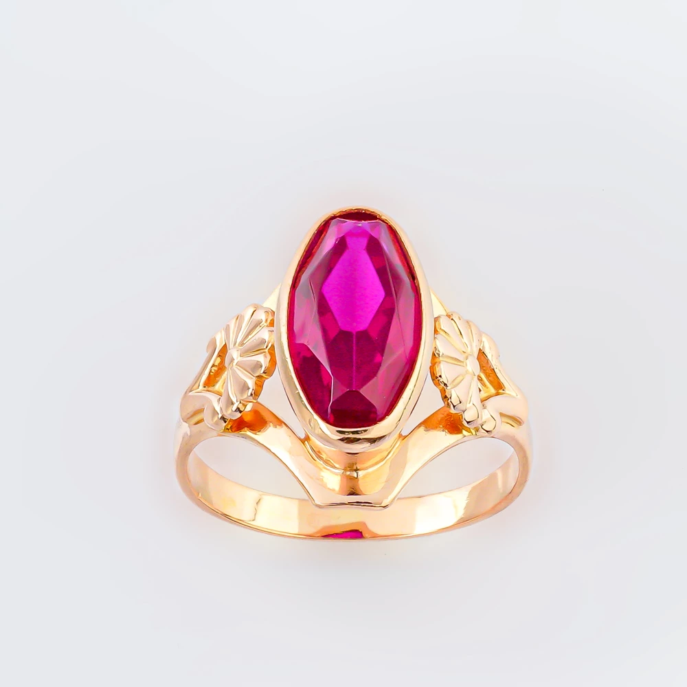 Кольцо с фианитом из красного золота 583 пробы Кольцо с фианитом из красного золота 583 пробы