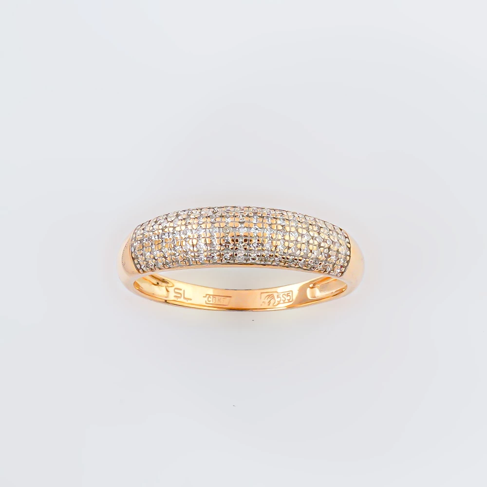 Кольцо с бриллиантом из красного золота 585 пробы