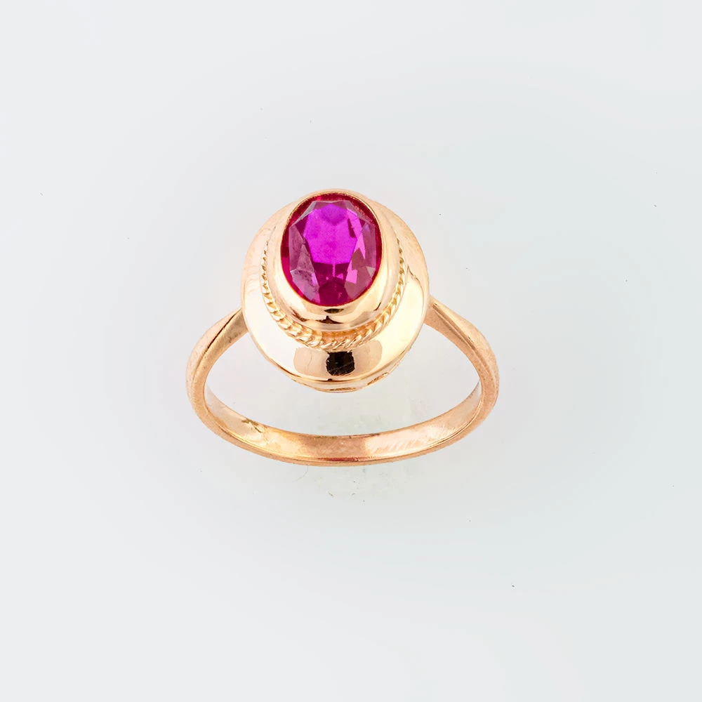 Кольцо с фианитом из красного золота 583 пробы Кольцо с фианитом из красного золота 583 пробы