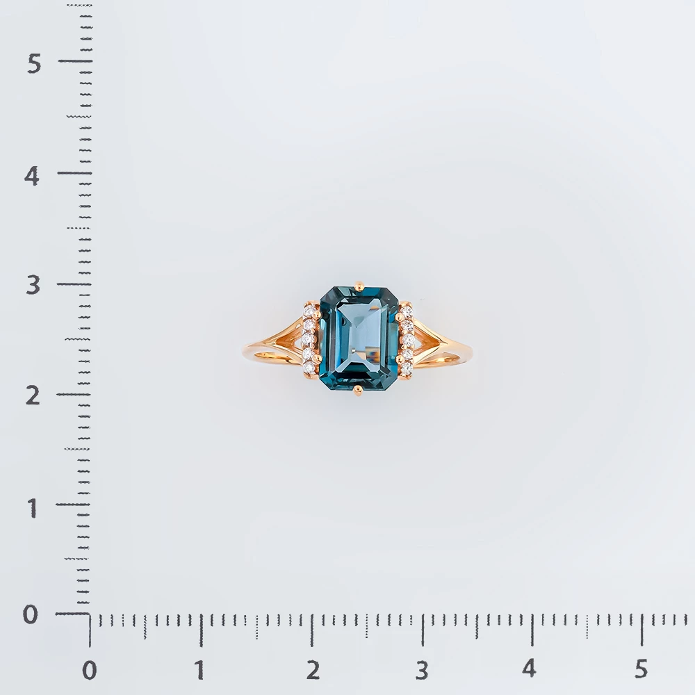 Кольцо с топазом лондон из красного золота 585 пробы Кольцо с топазом лондон из красного золота 585 пробы